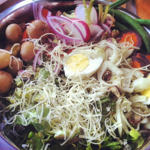 [Spring is here! Celebration "Junk Salad" with fennel-lemon vinaigrette {gluten-free, vegetarian}.]